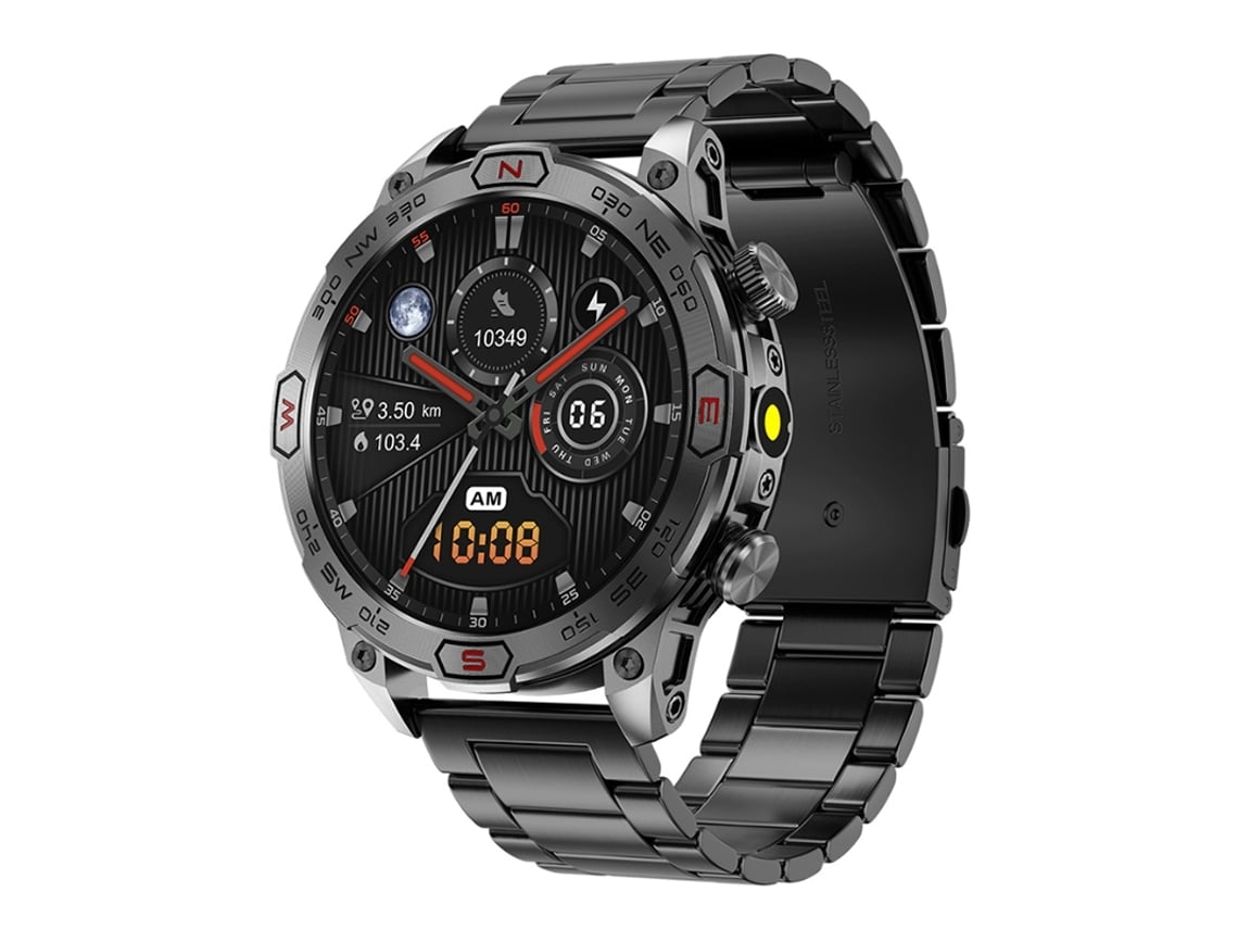 Reloj inteligente con pantalla AMOLED HD, llamadas Bluetooth, monitoreo de frecuencia cardíaca, presión arterial, monitoreo de oxígeno en sangre y seguimiento de canales.