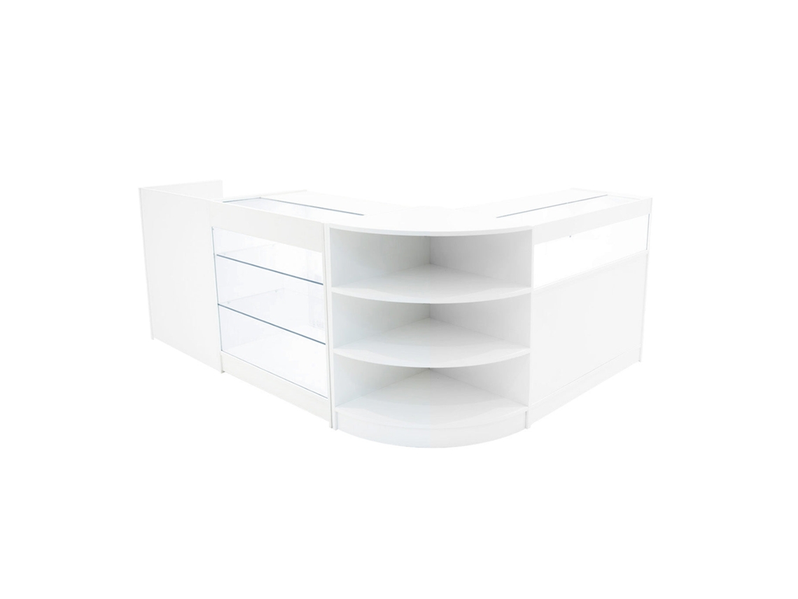 Estantería comercial Hyperion | Blanco | LM60 B900 K900 TB60 | MDF y vidrio templado | Estanterías y Monstershop