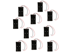 Veloriskku-10 Piezas Caja para Batería 18650, Soporte para Batería de Dos Filas, Negro, con Cableado en Serie
