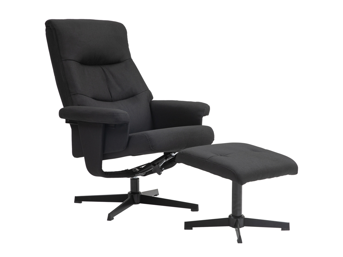 Sillón Reclinable De Terciopelo Negro Con Base Mecedora Y Giratoria.