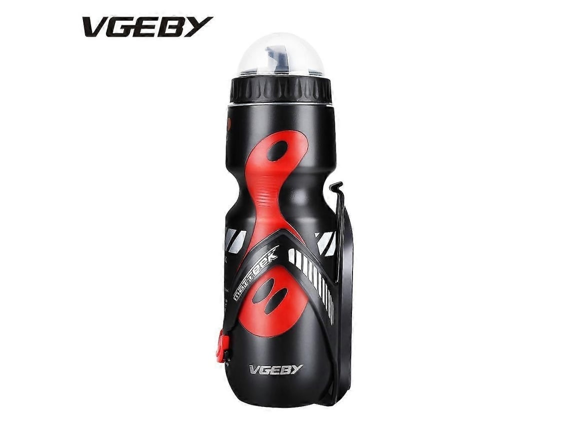 Garrafa De Água De 650ml Com Suporte Para Bicicleta, Ideal Para Ciclismo De Montanha (preto + Vermelho)
