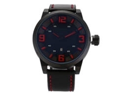 Reloj De Cuero Para Hombres Con Dial De Dígitos Grandes Y Fecha, Reloj De Cuarzo