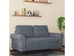 Sofá De 2 Plazas De Terciopelo Gris Oscuro 120 Cm