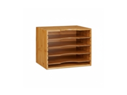 Tabuleiro Para Correspondência Relaxdays Em Bambu Hbt: 26 X 33 X 24,5 Cm Com 4 Compartimentos Ajustáveis, Natural.