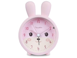 Reloj despertador infantil silencioso, sin tictac, con forma de conejo, GOKOCO