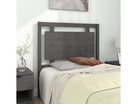 MAISON EXCLUSIVE - Cabecero de cama madera maciza de pino gris 95,5x4x100 cm