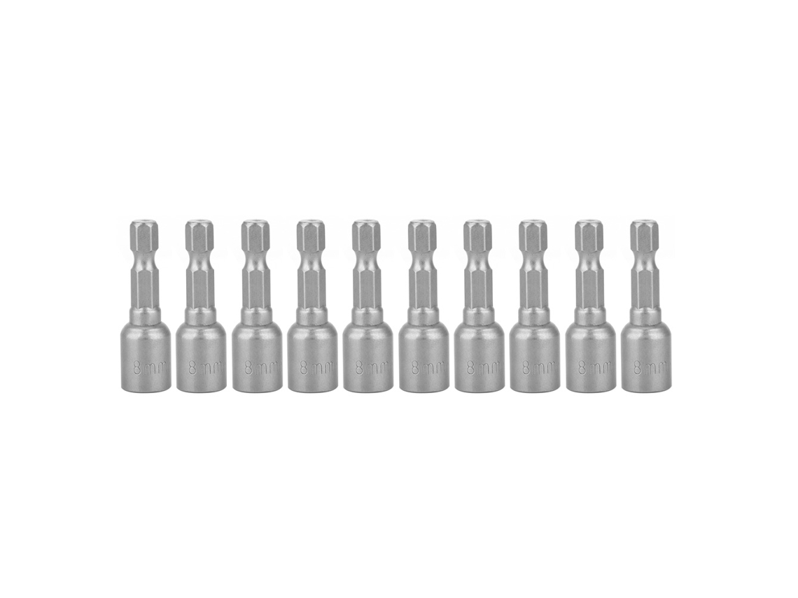 10 Piezas De Casquillo Magnético Para Llave Allen, Acero Cr-v, Destornillador Neumático, 8 Mm De Diámetro Interior.