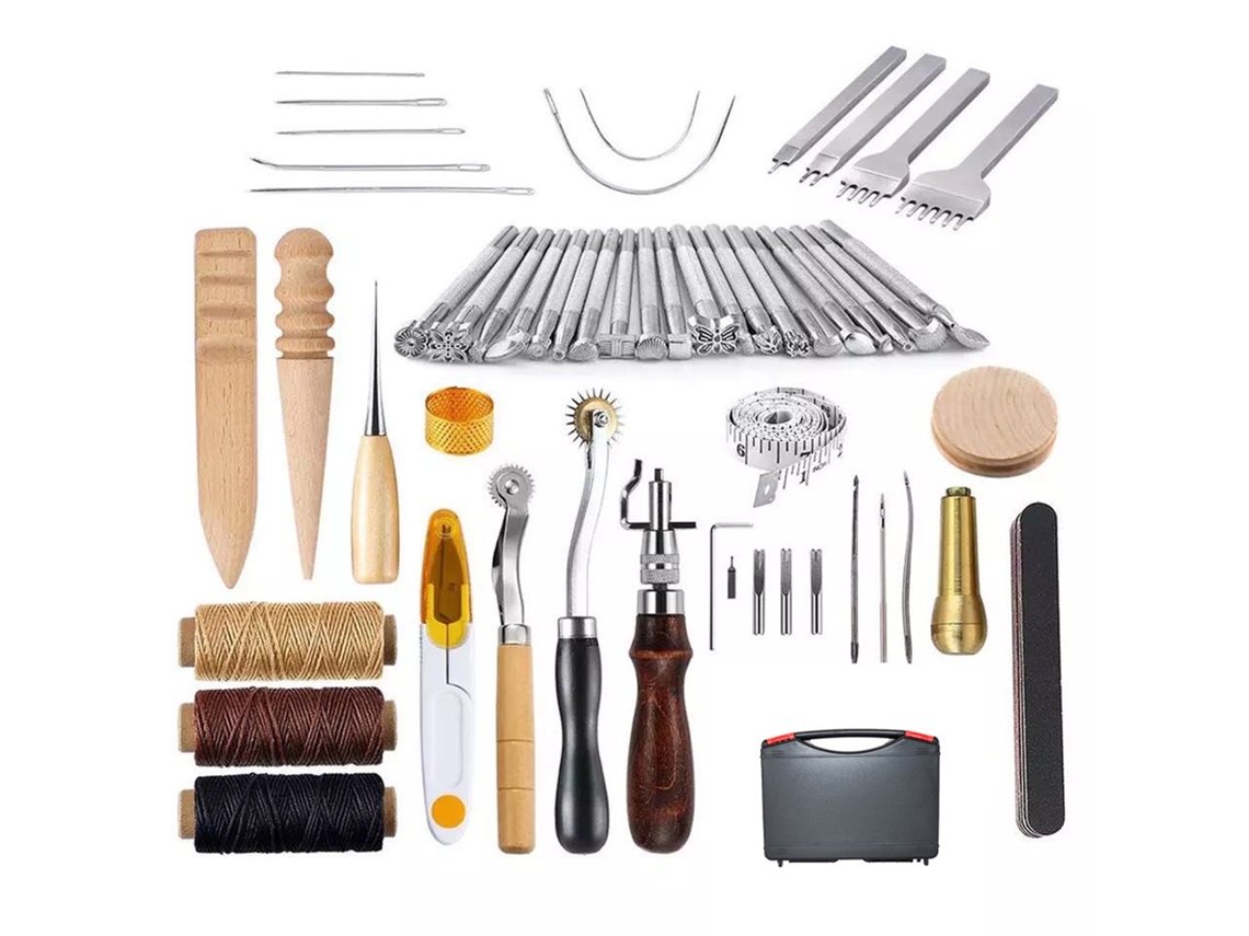 Kit De Herramientas De 59 Piezas Para Trabajos De Cuero, Ideal Para Costura, Grabado Y Corte Profesionales.