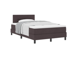 Maison Exclusive - Cama Tipo Box Spring Marrón Oscuro 120 X 190 Cm Tela