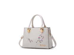 Bolso De Mano Para Mujer Retro De Cuero Pu Con Cremallera Top Y Banda Ajustable
