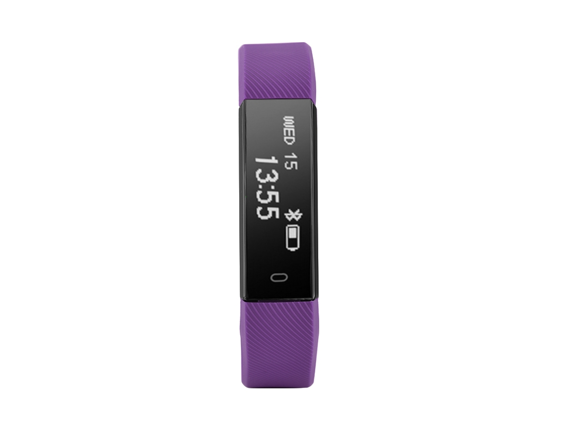 Pulsera Inteligente De Seguimiento De Pasos Con Monitor De Frecuencia Cardíaca Morado Id115hr