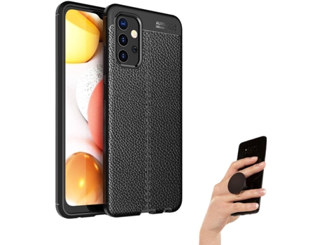 Carcasa y Soporte Samsung A32 4G Rugged Leather Negro
