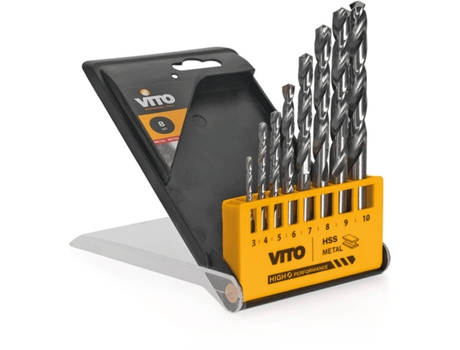 Conjunto de 8 Brocas VITO Hss (3, 4, 5, 6, 7, 8, 9, 10mm)