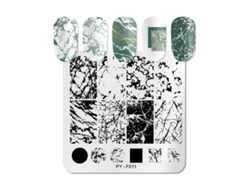 Kit De Estampado De Uñas De Acero Inoxidable Con Película Azul - Diseños De Manicura