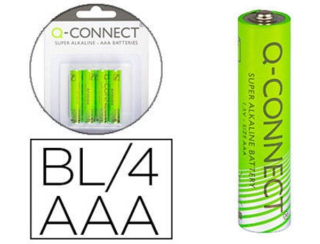 Pilas Alcalina AAA Q-CONNECT (4 und)