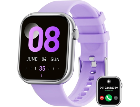 Reloj inteligente VEANXIN (responder/hacer llamada), rastreador de actividad física de 1,85 pulgadas, color lila