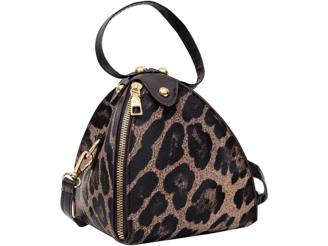 Elegante Bolso De Hombro De Pu Y Poliéster Con Estampado De Leopardo Para Mujer, Bolsa De Almacenamiento Para Teléfono Y