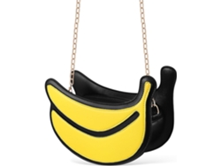 Bolsa De Ombro Ciieeo Em Formato De Banana Amarela, Leve, Em Couro Pu, Com Fecho De Zíper Para Mulheres.