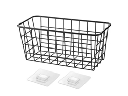 Decoración rústica con funcionalidad: cestas de alambre portátiles, cestas multiusos con adhesivo fuerte, perfectas para almacenar en la cocina y el baño.