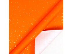 Papel de regalo navideño Chrui Impresión Naranja y Dorado, 43 cm x 10 m