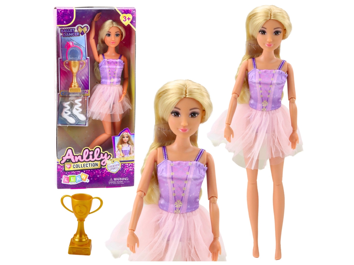 Muñeca bailarina Anlily con vestido, extremidades móviles y accesorios B.active