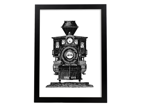 Póster NACNIC de Tren A Vapor con Objetos Vintage.