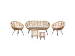 Conjunto de sala de estar 4 plazas de ratán natural BELIANI Maratea/cesenatico