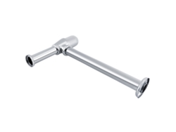 Tubo de fregadero cromado de aleación de zinc con sifón redondo para baño y cocina