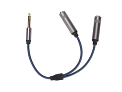 Cable Adaptador Divisor Estéreo De 6,35 Mm Macho A 2 Hembras Con Conectores Chapados En Oro, 30 Cm, Para Piano Electrónico, Mezclador Y Micrófono.