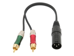 Cable Divisor Estéreo Universal Sin Pérdidas Xlr Macho A 2 Rca Macho De 2 M Para Equipos De Sonido Dvd Vcd