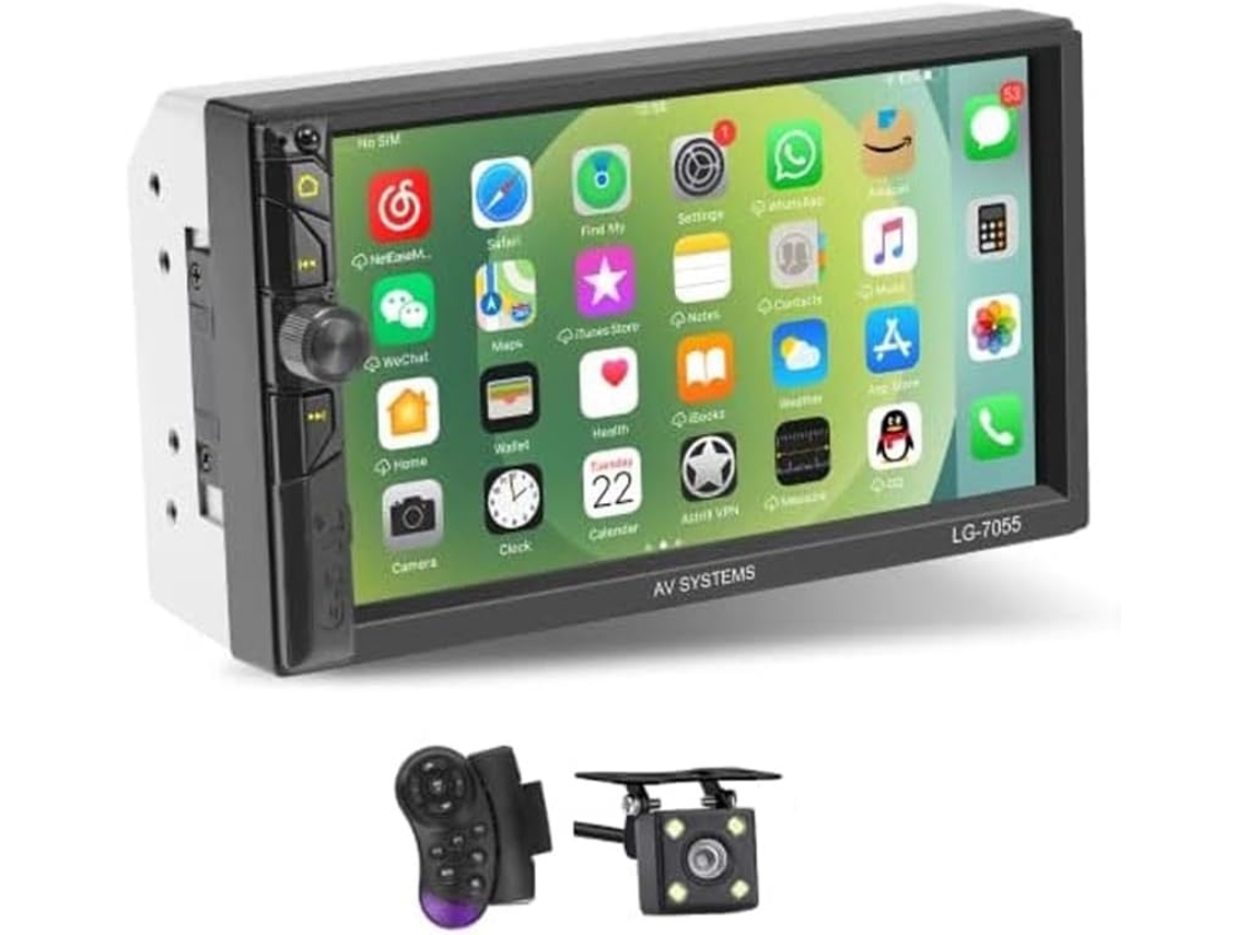 Autorradio De Doble Din De 7 Pulgadas Con Pantalla Táctil, Como Se Muestra En La Imagen.