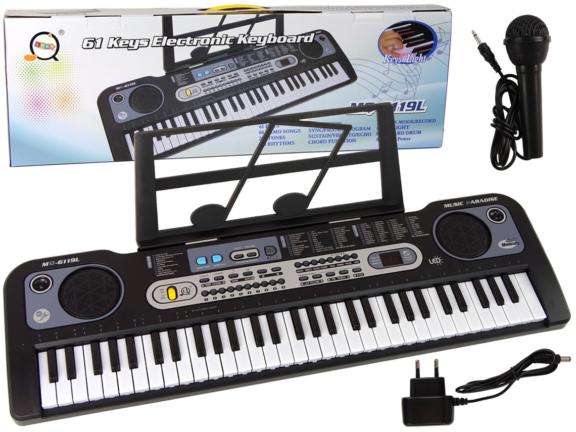 Teclado con micrófono Instrumento musical Negro B.active