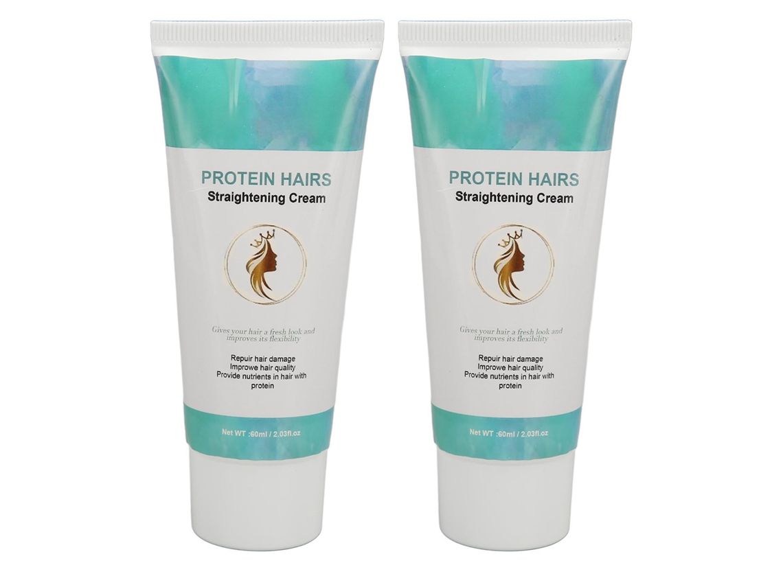Crema Aplanadora De Pelo Con Proteínas Nutritiva Suaviza Rizos 60ml X2 Para Peinado