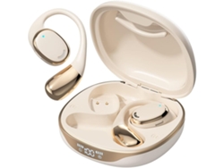 Auriculares Bluetooth 5.4 De Conducción Ósea Ai Reducción Inteligente De Ruido Nivel De Alta Fidelidad Calidad De Sonido Beige YEMAESRE