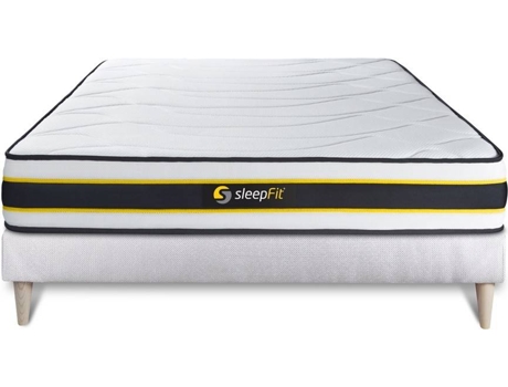 Conjunto de Somier Blanco + Colchón SLEEPFIT Flexy (130x220 cm - Muelles Ensacados)
