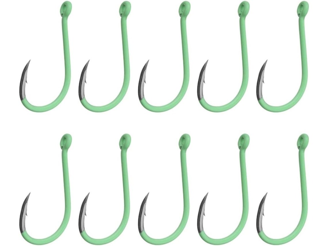 Juego De Anzuelos Portátiles Moisture Circle Fish, Diez Piezas/juego, Pesca Luminosos Acero Alto Carbono (c...