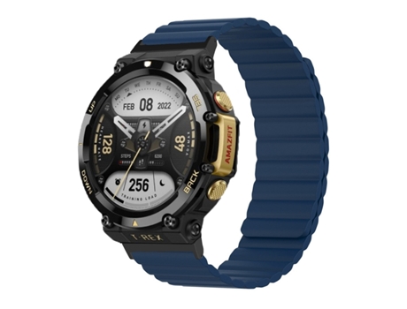 Correa Smartwatch para Amazfit T-Rex 2 Magnética Silicona Bicolor (Azul Medianoche)