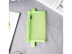Papelería De Examen De Gran Capacidad, Bolsa De Lápices Con Rejilla Transparente B6, Color Verde Fluorescente SIURN