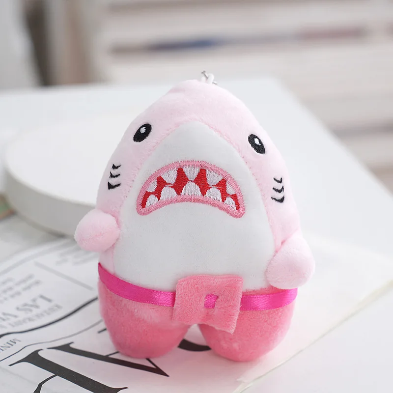 Llavero De Peluche De Tiburón Feroz (rosa)