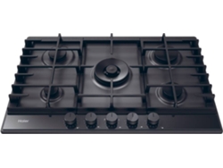 Placa de Gas HAIER HAHG7W5TEB (Gas Natural - 75 cm - Negro)