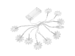 Conjunto de 3 unidades de luzes de cordão de 1,6 metro (5,2 pés) com 10 LEDs em formato de estrela de 5 pontas, cor quente, para decoração de Natal, pátio, festas e casa. À prova d'água.