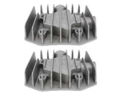 2 Cabezales De Cilindro De Compresor De Aire De Aluminio 4/3/5p Con Tapa De Refrigeración De 48 Mm X 72 Mm