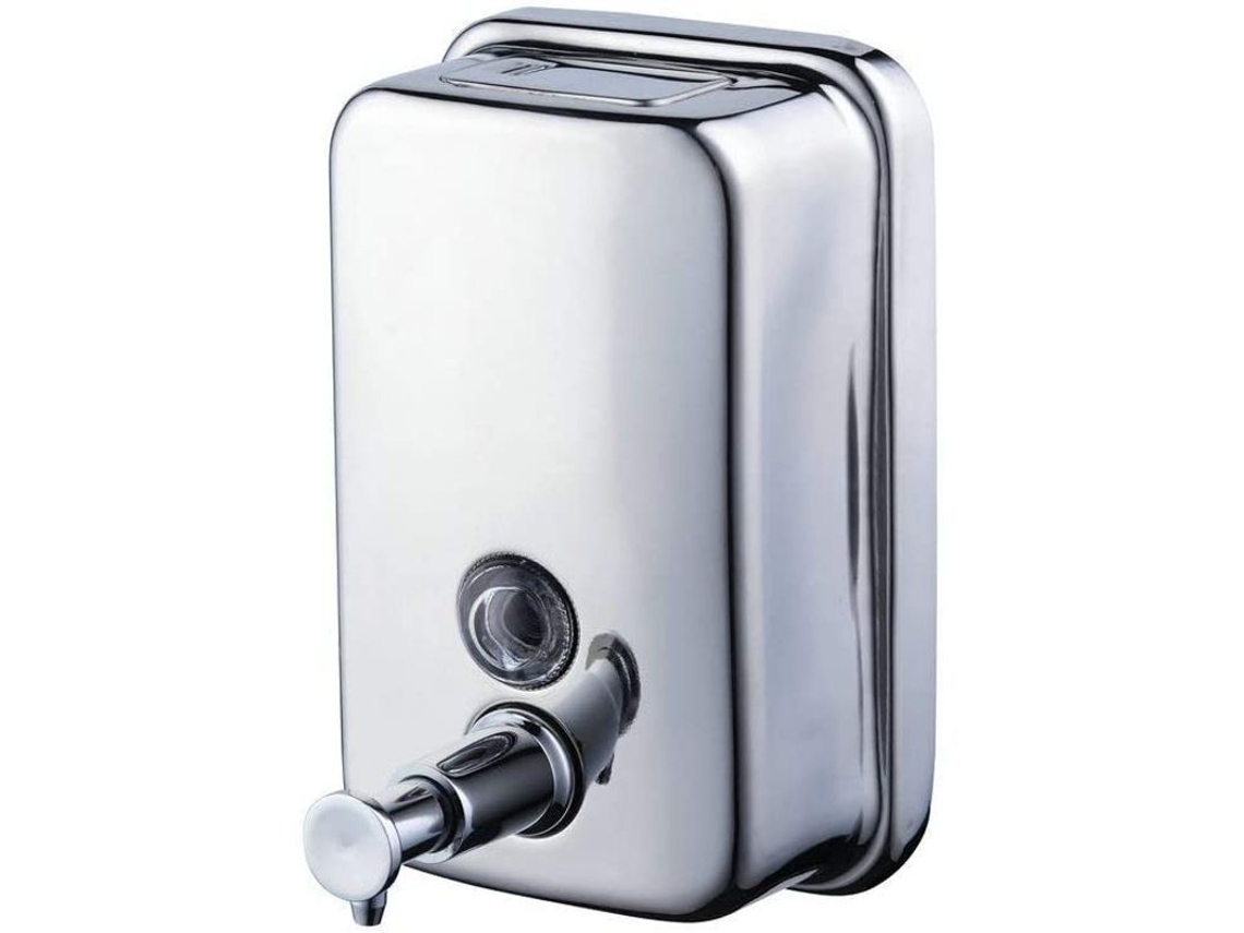 Dispensador De Jabón, Champú Y Gel Con Acabado Cromado, Acero Inoxidable 304, 800 Ml.