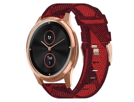 Correa para reloj Garminmove Luxe de nailon rojo de 20 mm VENISYMLIS