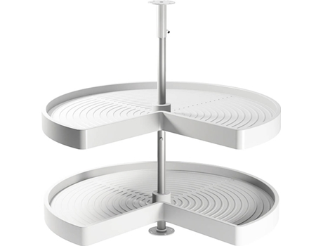 EMUCA Juego de Estantes Giratorios Shelvo 3/4' Da- Para Módulo de 800Mm- Plástico y Aluminio- Blanco