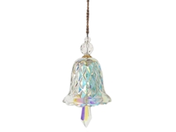Juego de 2 adornos colgantes de campana de cristal que crean un arcoíris. Decoración para el hogar.