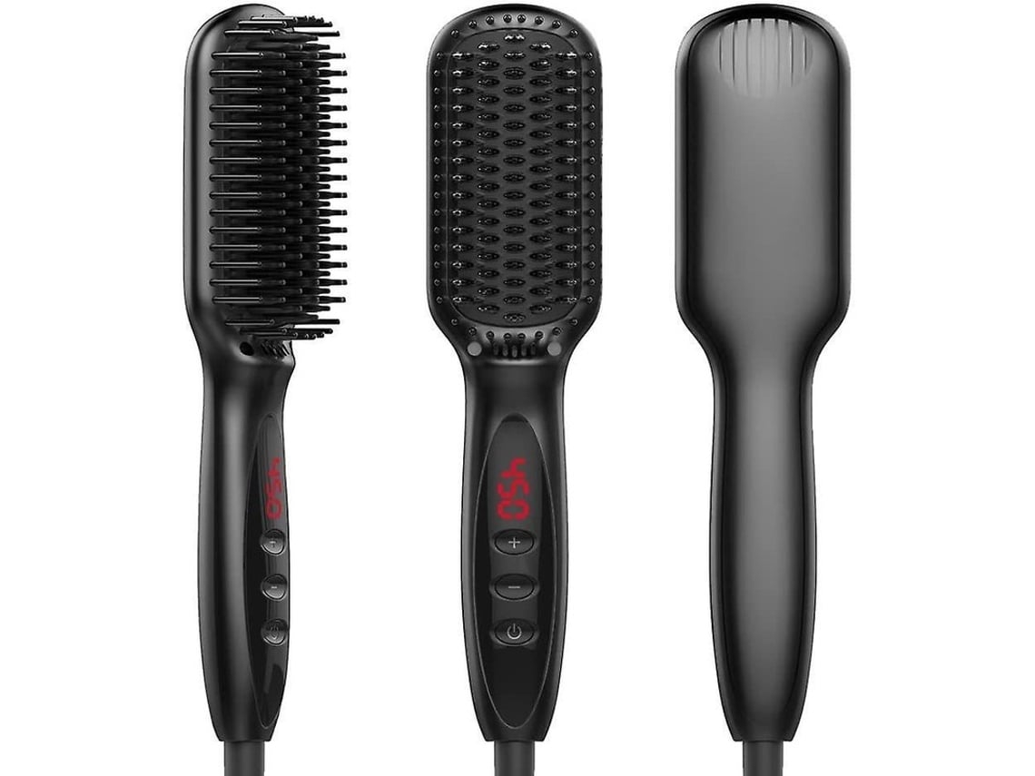 Cepillo alisador de cerámica con calefacción para mujeres, alisadores de barba para hombres, pantalla Led de temperatura ajustable para alisar YEMAESRE