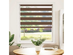 Maison Exclusive - Estor Cebra Marrón 110x150 Cm Tejido Ancho 105,9 Cm Poliéster