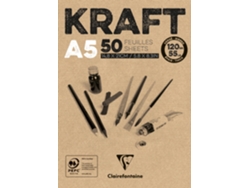 Bloc de Papel de Dibujo CLAIREFONTAINE Kraft Din A5 120 G/M²