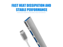 Adaptador/divisor De Cable Usb 3.0/2.0 Portátil De 4 Puertos De Alta Velocidad, Aluminio.